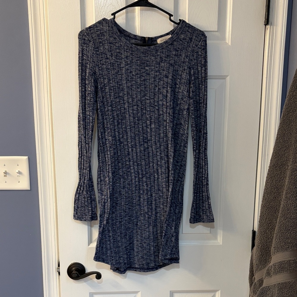 Everly Navy Long Sleeve Dress